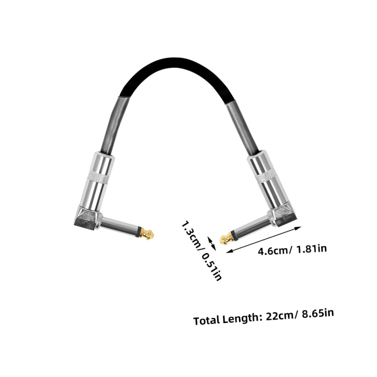FUNOMOCYA Guitar Patch Cable Right Angle Audio Cable for Effector Connection Durable Design Noise Reduction for Sound Quality Compact and Stylish Compatible with Various Music Equipment