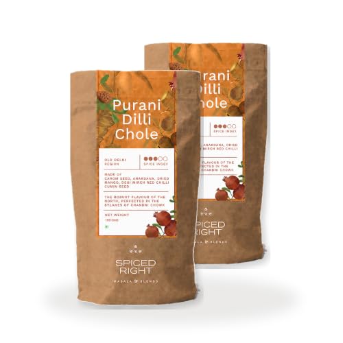 Image of Spiced Right Purani Dilli Chana /Chole Masala Powder | Pack of 2 | 100g | Blended with Traditional Indian Spice & Flavors for an Authentic Taste | Best for Cooking Sabji, Chhole, Chana, & Chickpeas.