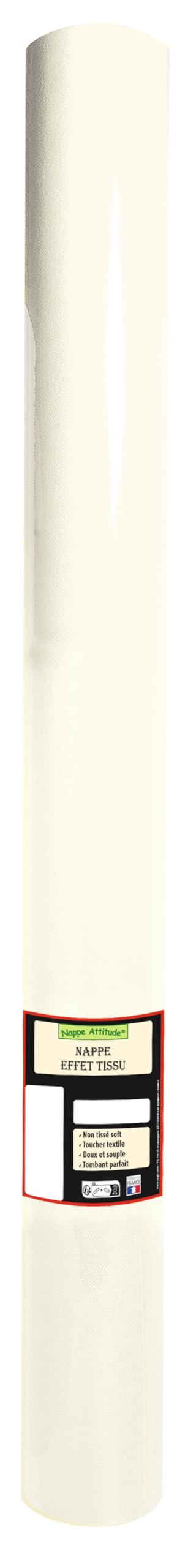 Nappe jetable en rouleau Airlaid blanc 50m effet tissu haut de gamme