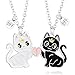 JEYORZY 2pz Collana dell'amicizia, Collane Bff, Collana Pendente Amicizia, Collana Amicizia Best Friends, Collana Ciondolo Gatto per Friends, Collana con Ciondolo Puzzle, Regalo per amici, bianco nero immagine