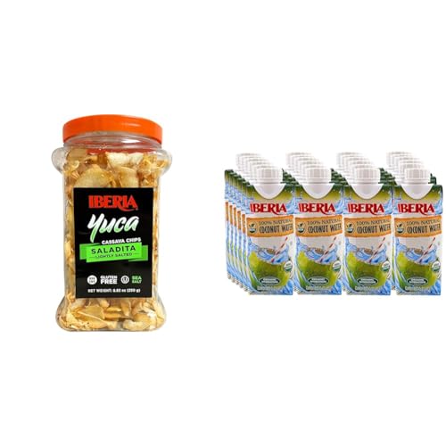Iberia Yuca/Cassava Chips, 8.8 oz + Iberia 100% Pure Organic Coconut Water, 11.1 fl. oz. (Pack of 24) image 2