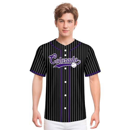 Custom Baseball Jersey Striped Button Down Shirt Personalized Add Any Name Number for Men Women Youth Kids miniatura 2