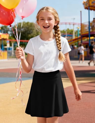 Image of KEREDA Girls Uniform Skirts with Undershorts Casual Stretchy School Skorts