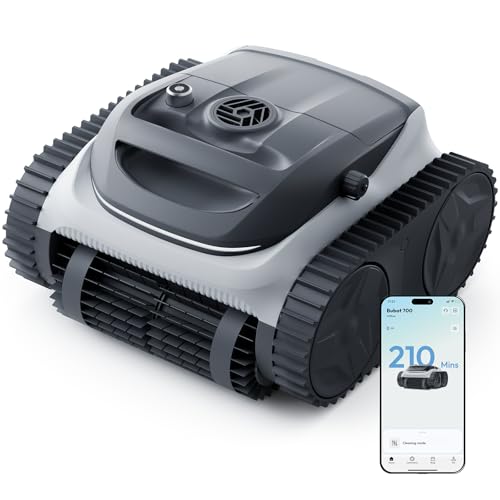 (2026 Upgraded) Bubot 700 Cordless Robotic Pool Vacuum for Inground Pools, Above Ground Pool Cleaner with App Control & Smart Navigation, Floor Wall Waterline Cleaning, Up to 210-Min Runtime, White
