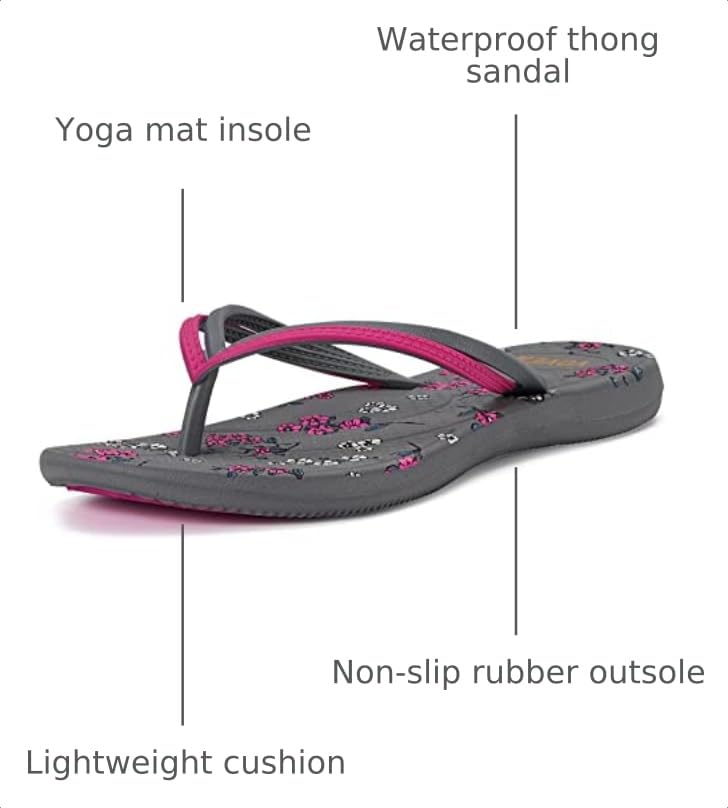Image of VOVEA Flip Flops For Women Non-Slip Bathroom Shower Shoes Cushion foam Indoor and Outdoor Sandals