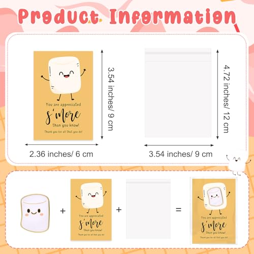 Image of Zeyune Employee Appreciation Gifts Thank You Marshmallow Lapel Pins Cards with Opp Bags Inspiration Team Thank You Pin for Coworkers Staff Teacher Office