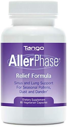 AllerPhase Natural Herbal Sinus and Lung Relief Supplement for Seasonal Respiratory Discomfort Caused by Pollens, Dust, and Dander (60 Vegetarian Capsules)
