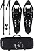 Winterial Premium Snowshoes 25 Inch Mountain Terrain Black Snow Shoes with Quick Fit Bindings Carry Bag and Adjustable Poles