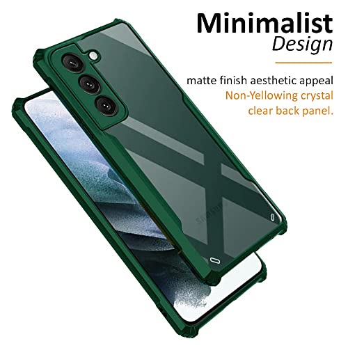 Image of WOW IMAGINE Shock Proof Clear Protective Back Case for Samsung Galaxy S22 Plus 5G - AirEDGE Technology | 360 Degree Camera Protection | Transparent Hybrid Back Case Mobile Cover - Green
