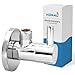 Produktbild kör4u Premium Design Eckventil, 1/2 x 3/8 Zoll, Eckregulierventil mit Schnellverschluss Funktion, geeignet für Bad und Küche, inklusive Rosette, chrom, rund