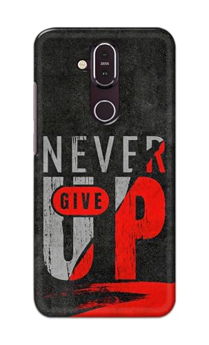 Image of Printed Hard Back Cover for Nokia 8.1 Back Cover (Never Give Up) -190724(DP)