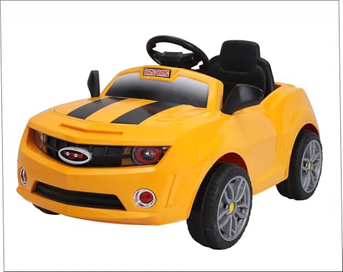Image of Toyzone Bang Bang Electric Car - Yellow | Rechargeable Car 12 V | Powered by 12 ah Battery | Music Player with Bluetoooth & USB | 6 Month Warranty on Battery | Make in India | for Kids 2+ Years