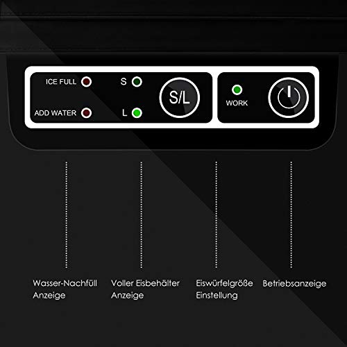KESSER® Eiswürfelbereiter | Eiswürfelmaschine Edelstahl | Ice Maker | 12 in 24h | Zubereitung in 7 min | 2,2 Liter Wassertank | 2 Eiswürfel-Größen | LED-Display | Selbstreinigungsfunktion mit Zubehör – Bild 5