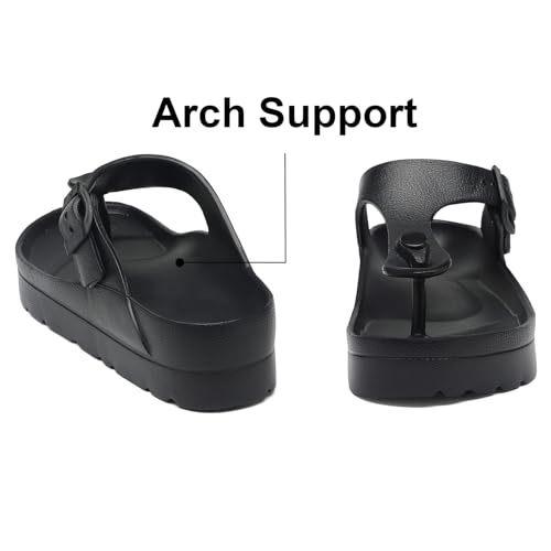 Image of TIKVAW Women's Platform & Wedge Sandals with Arch Support for Woman Slides Comfort Lightweight Outdoor Slippers Ultra Cushion