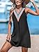 CUPSHE Womens Sleeveless Swimsuit Coverups Casual T-Shirt Beach Tank Dress Lace Trim Bikini Swim Cover Up Black Medium