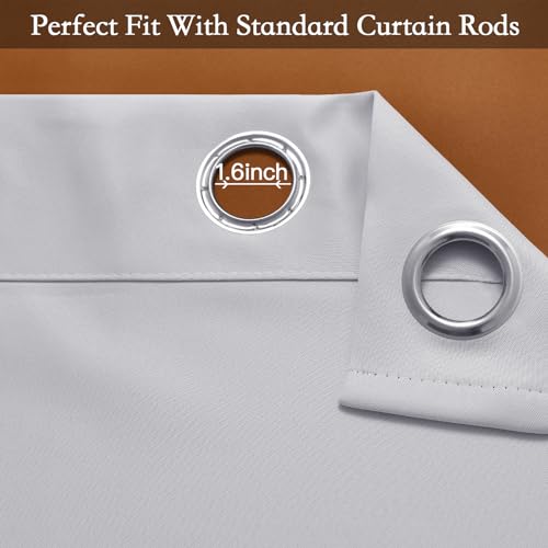 Image of SimpleHome Ombre Gradient Burnt Orange White to Gray Curtains Bedroom 84L | Room Darkening Curtains,Light Blocking Thermal Insulated Grommet Window Curtains for Living Room,2 Panels,84 Inches Length