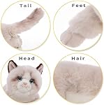 CU-MATE 20 Inch- gris Ragdoll Chat peluche jouets d'animaux farcis -réaliste Ann Baker Chat en peluche artisanale cadeau cadeau