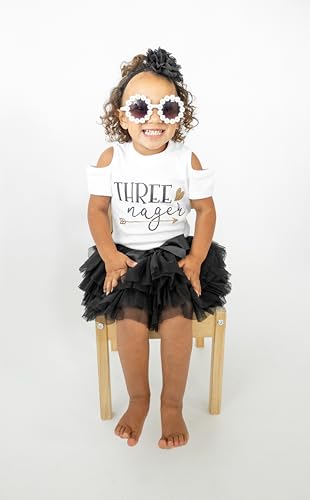 Luke and Lulu Threenager Birthday Outfit – Third Birthday Outfit Girl with Tutu Skirt – Clothes for 3 Year Old – Size 3T/4T2