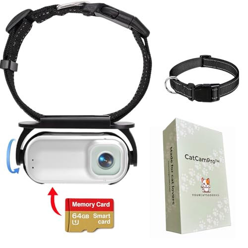 YourCatsGoodies Cat Camera Collar Catcampro™ POV 4 Hour 4k Video Recording Pet-Friendly Cat Action...