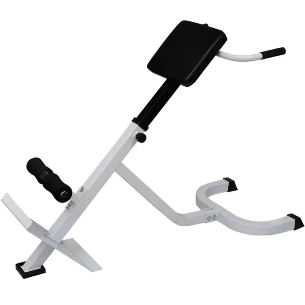 Składany trenażer pleców i brzucha ze stali, 120 x 55 x 80-90 cm, przyrząd fitness do treningu siłowego w domu, z wyściółką i 5-stopniową regulacją wysokości, idealny do budowy mięśni, treningu