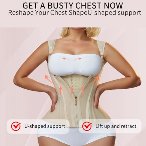 Image of Waist Trainer for Women Tummy Control Sports,Workout Waist Cincher Corset Adjustable Shoulder Strap with Zipper Hook