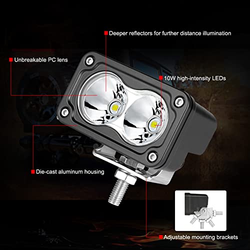 Image of LED Pods 3 Inch Driving Light Bar Pod Off-road Spot Light | 2Pcs 40W Waterproof CREE Work Light Cube Backup Reverse Light Auxiliary Fog Light for Truck ATV UTV Motorcycle Boat Offroad