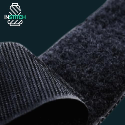 Image of Self-Adhesive Hook and Loop Tape, Hook & Loop Tapes Roll, Self Sticky Back Strong Gripping Perfect for DIY | Home, Office, School, and Crafting |, Crafting & Wall Hanging (25mm) (Black, 5 Meter)