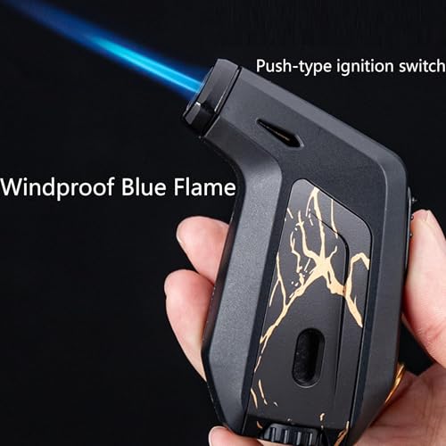 Encendedor portátil de butano a prueba de viento marrón miniatura 2