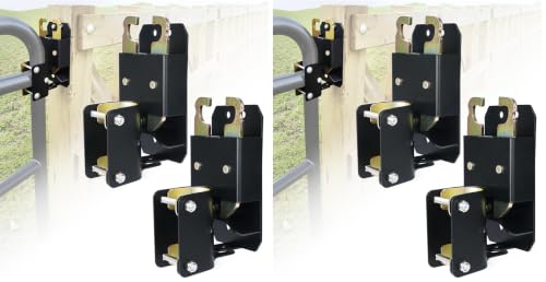 Image of 2 Way Farm Gate Latch, 2PC Heavy-Duty Lockable Fence Latch with Self-Locking Nut, Black Livestock Gate Latch Compatible with Pastures, Stables, Ranches, Horse Corrals,Farms (Pack of 2)