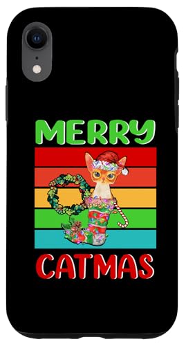Coque pour iPhone XR Merry Catmas Abyssinian Christmas Cat Kitty Funny Xmas