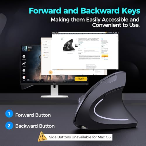 Image of AVMTOM Wireless Mouse Wireless Gaming Mouse Rechargeable PC Mouse with RGB Backlit 6 Buttons Adjustable Ergonomic for Laptop, PC, Computer, Desktop, Notebook etc Gaming Mouse Wireless (Pure Black)