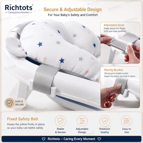 Image of Premium Baby Bath Pad Anti-Slip Infant Bath Cushion Newborn Bathtub Seat Infant Bath Support Cushion Mat Soft Floating Bathing Tub Seat Baby Bath Pillow Shower Bather(White) (White bath pillow)
