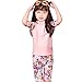 Julysand Toddler Girls Rash Guard Sets Pink Flowers Modest Swimwear Two Pieces Swimsuit UV Sun Protection Suit 12004-12T