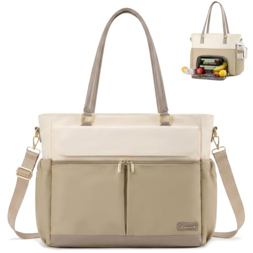 Image of LOVEVOOK Lunch Tote Bag for Women, Work Laptop Bag with Lunch Compartment
