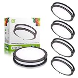 ASD 12 Inch LED Flush Mount Ceiling Light, 15W (120W Equivalent), 1050 Lm, Dimmable Close to Ceiling Light Fixture for Kitchen Hallway Laundry, Oil Rubbed Bronze, 5000K, Energy Star, ETL (4 Pack)