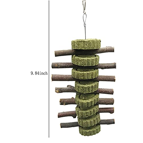 BAQI Bunny kauwspeelgoed, appelhouten stokjes met natuurgrascake, konijntje, hamster, kauwspeelgoed, tandenknirels… - Image 8