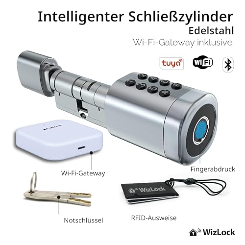 Smart-Home Tuya Bluetooth Smart-Zylinder WizElek, Aluminiumlegierung, Internetzugang über...
