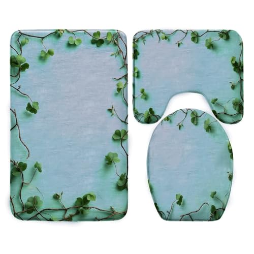 Tapete de baño antideslizante para puerta de baño, 3 piezas, tapete absorbente de agua, tapete en forma de U, lavable a máquina, tapete mate para baño, 45 x 75 cm