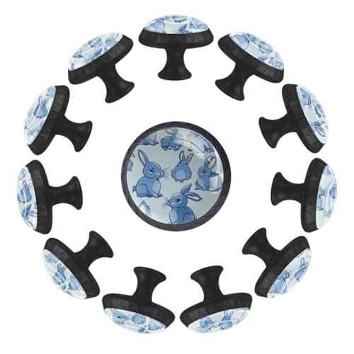 Lot de 12 boutons ronds lapin pour placard de cuisine et commode - 2