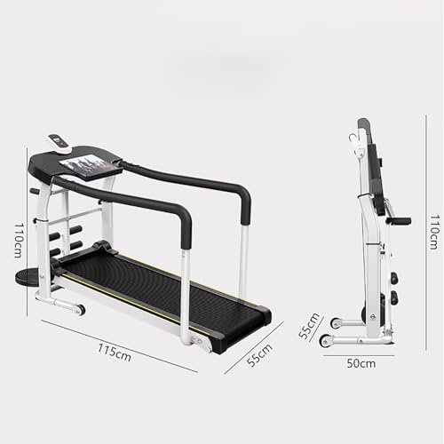 Image of Walking Pad Treadmill for Senior, Foldable Exercise Treadmill with Stable and Safe Structural Design, LCD Display for Elderly, Long Handrail for Balance