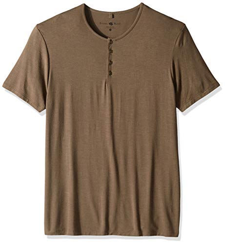 Stone Rose Men's Ultra Soft Short Sleeve Henley, Dark Green, XS