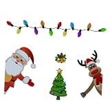 Pegatinas de imanes navideños de reno: resistentes a la rotura, pueden ser una buena opción de regalo para amigos, gustarán, bombillas magnéticas reflectantes