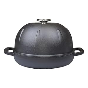 Cuisiland Pre-Seasoned Cast Iron Round Bread Oven with Dome LId. 10-inch Diameter, 5-Quart