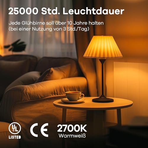 Linkind Dimmbare E27 LED Golf P45/G45 Lampe 4.2W, Ersetzt 40 Watt, 2700K Warmweiß Kugel Lampe 470Lm Energiesparlampe Klein P45, 6 Stück – Ansicht 6