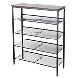 ✅Capacité de charge stable : La tablette supérieure supporte jusqu’à 27 kg, et chaque étagère en métal à mailles jusqu’à 11 kg. Grâce à sa construction en acier robuste, cette Étagère en métal reste stable et sûre, même lorsqu’elle est entièrement chargée.