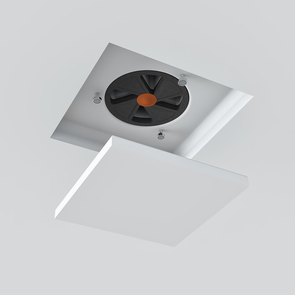 KVADRO-100 - Presa di ventilazione quadrata senza cornice - valvola a disco da 100 mm con magnete - diffusore verniciabile 4"