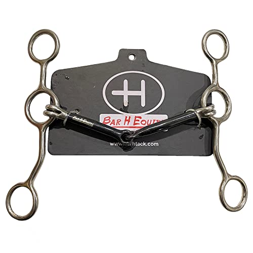 BAR H EQUINE Western Horse 5 in Mouth Heavy-Duty Gag Bit Solid Stainless Steel