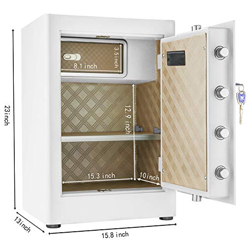 TIGERKING Heavy Duty Security Home Safe, Digital Safe Box- 2.05 Cubic Feet, White