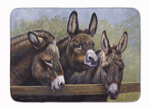 Caroline's Treasures BDBA0235RUG Donkeys by Daphne Baxter Machine Washable Memory Foam Mat, Bathroom Rug, Non-Slip Bath Mat, Durable Thick Washable Rugs for Kitchen, Bathroom Quick Dry, Decorative Art