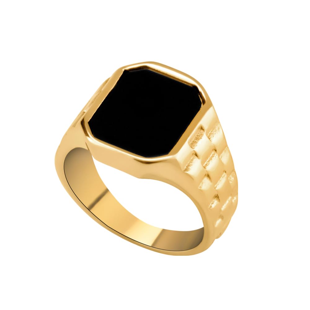 18k Gold Plated Onyx Finger Ring for Women (Size-6) - Gift for Girls & Women | Waterproof & Anti Tarnish Rings-image-17